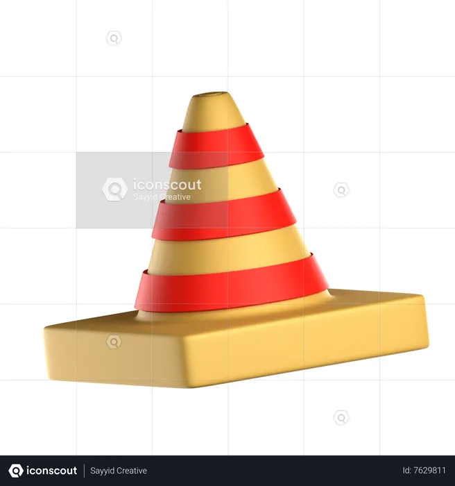 Cone de tráfego  3D Icon