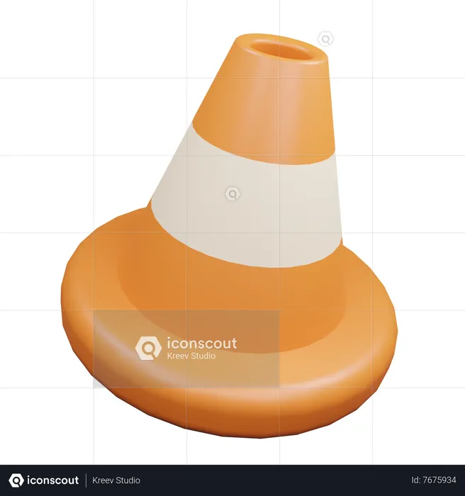 Cone de tráfego  3D Icon