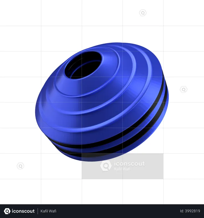 Cone plate agility training tools  3D Illustration