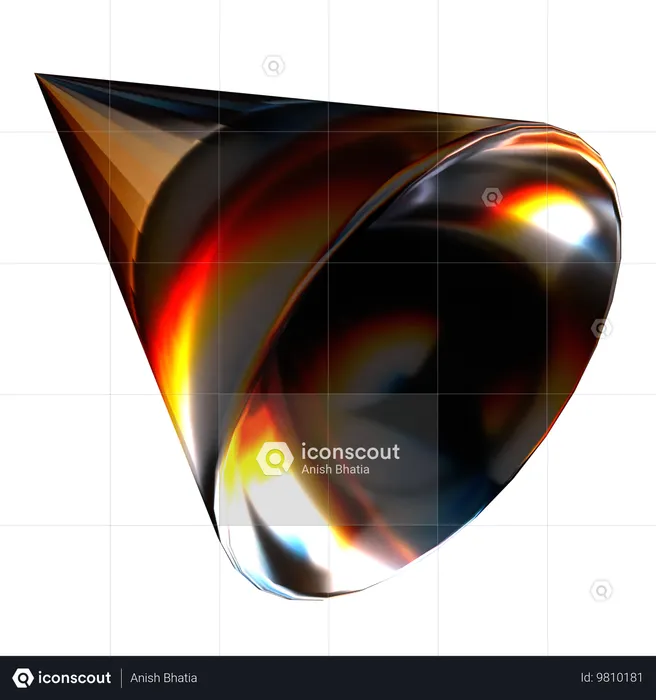 Forme abstraite en verre conique  3D Icon