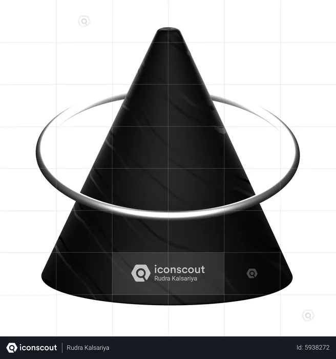 Cone With Ring Abstract Shape  3D Icon