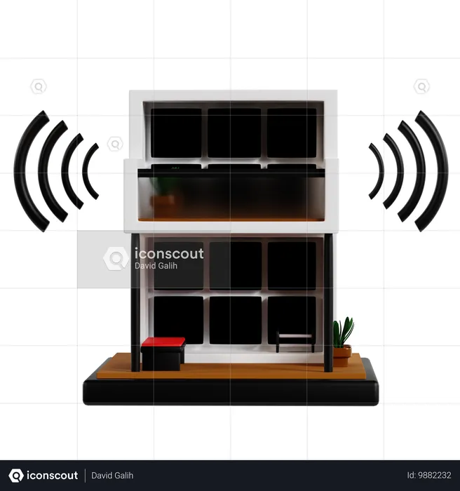 Futuro de la conectividad del hogar inteligente  3D Illustration