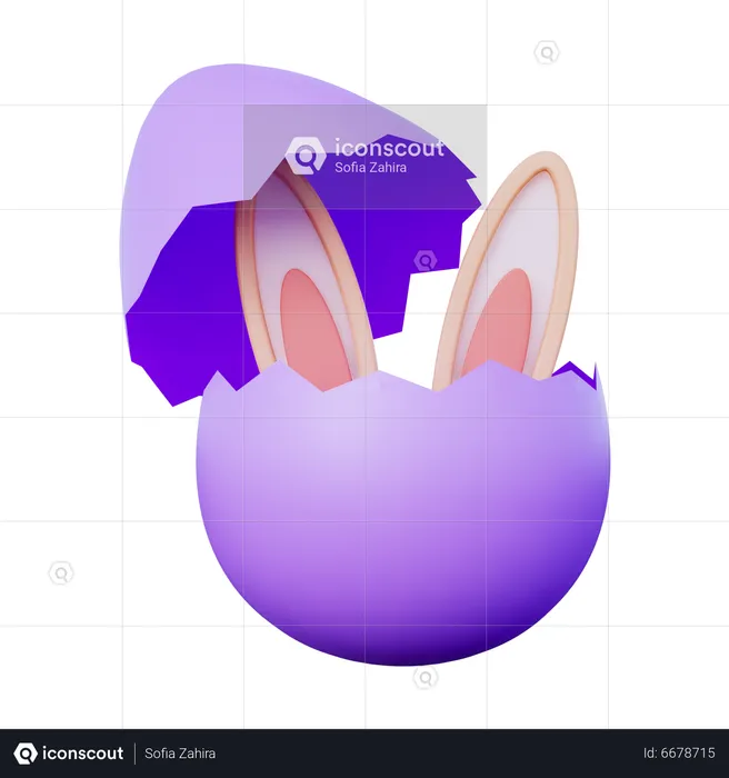 Huevo de pascua de conejito  3D Icon