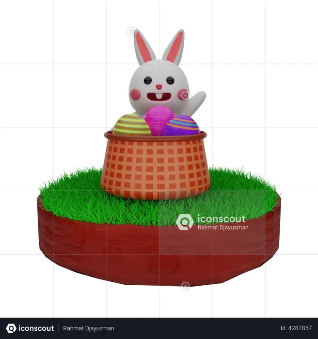 Conejo de Pascua  3D Illustration