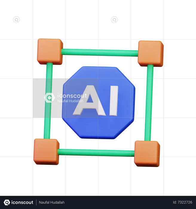 Conexão de IA  3D Icon