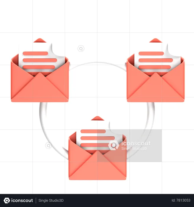 Conexão de e-mail  3D Icon