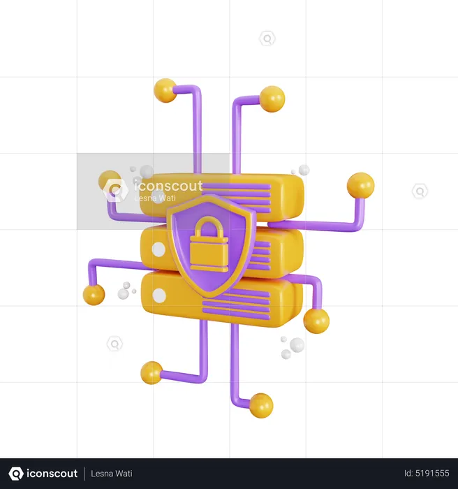 Conexão de servidor segura  3D Icon