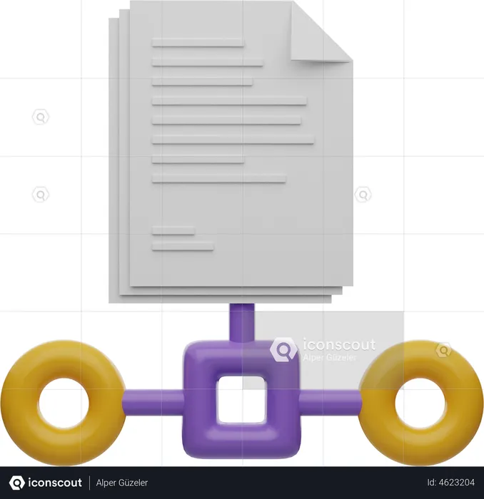Conexão de documento  3D Illustration