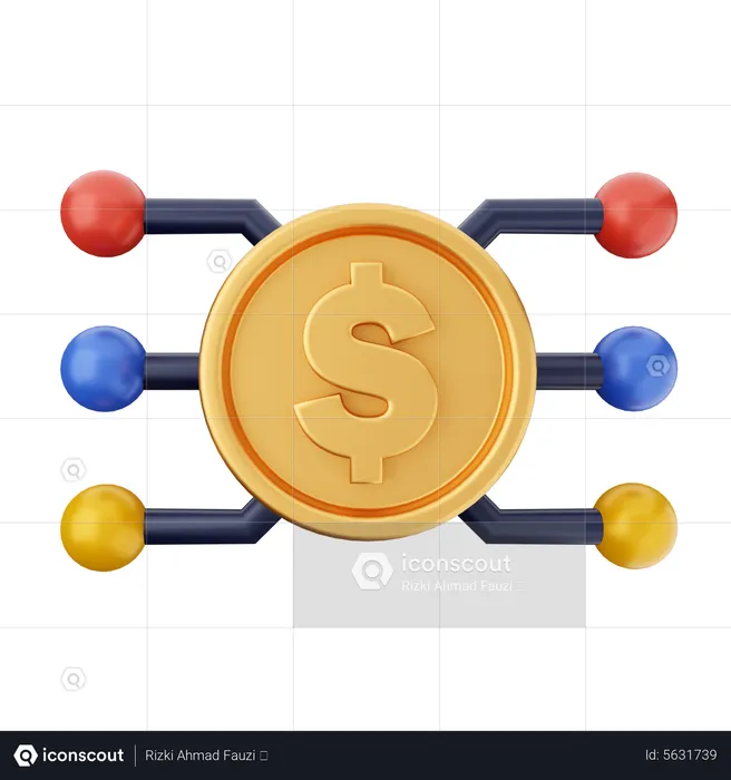 Conexão dólar  3D Icon