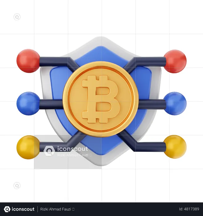 Conexión bitcoin  3D Icon