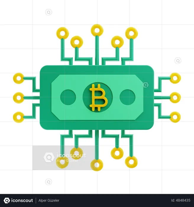 Conexión bitcoin  3D Icon