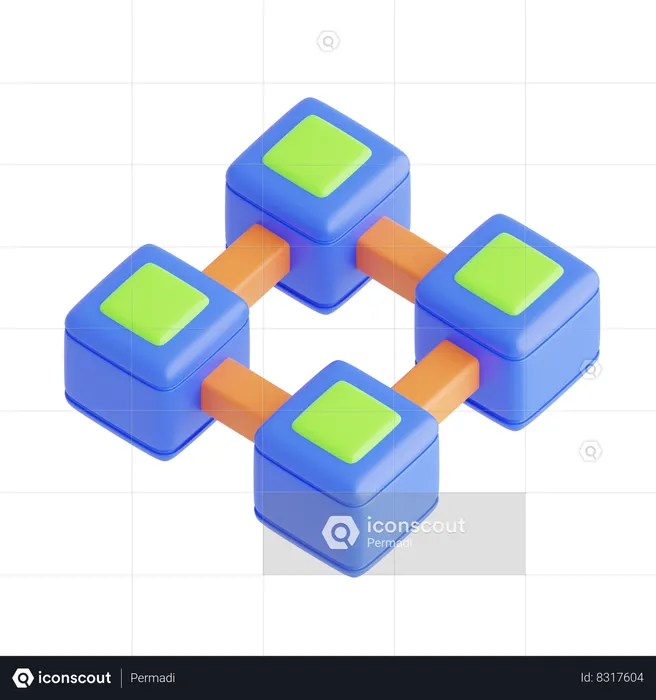 Conexión blockchain  3D Icon