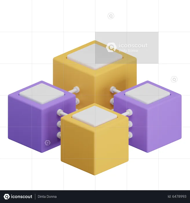 Conexión blockchain  3D Icon