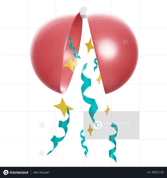 Confetti Ball  3D Illustration