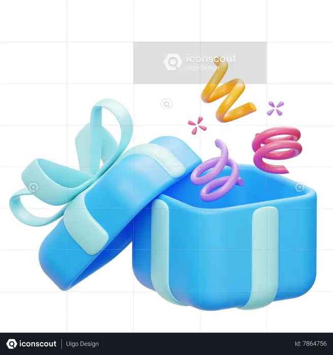 Confetti Box  3D Icon