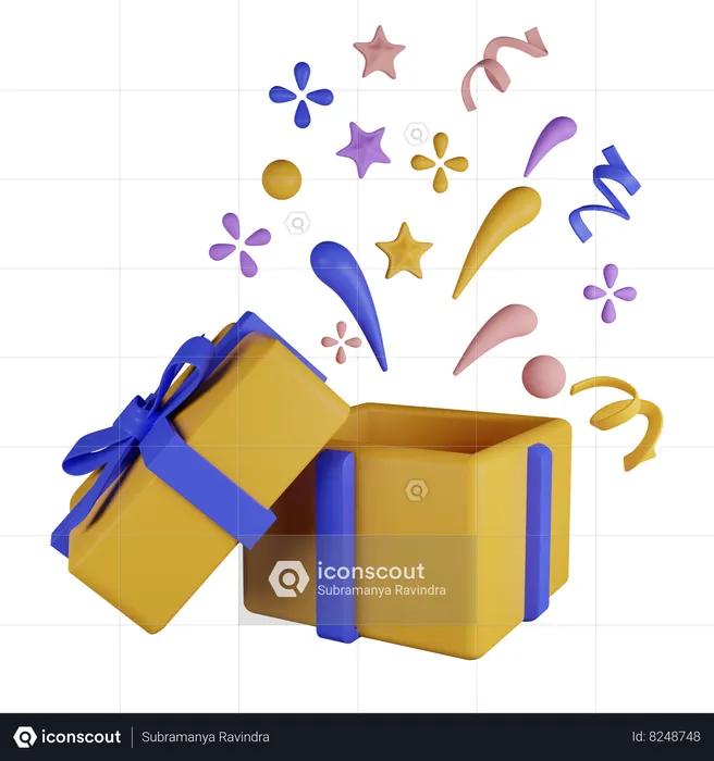 Confetti box  3D Icon