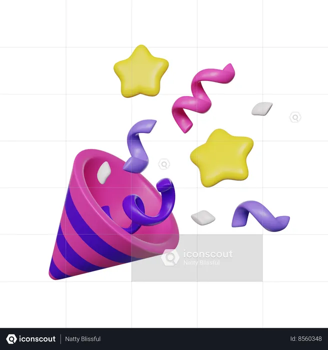 Confetti Poppers  3D Icon