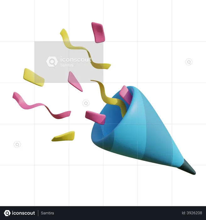 Confetti Poppers  3D Illustration