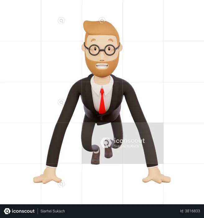 Confident Businessman  3D Illustration