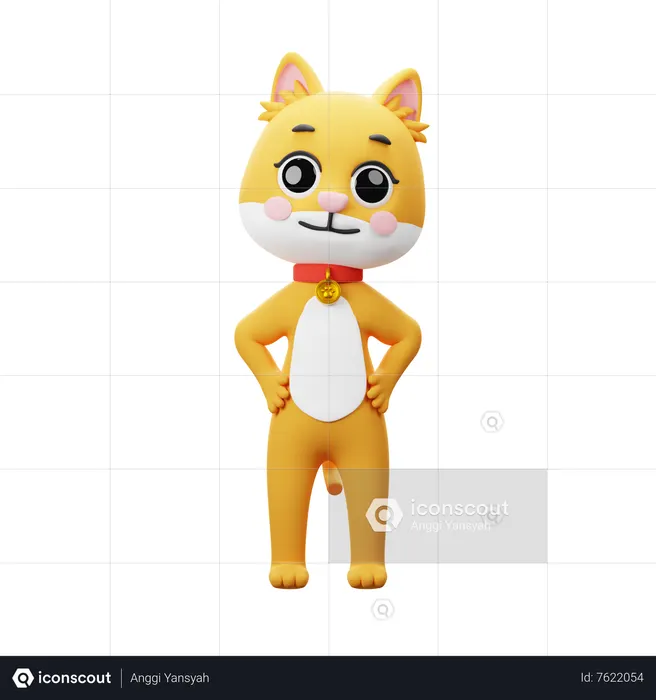 Confident Cat  3D Icon