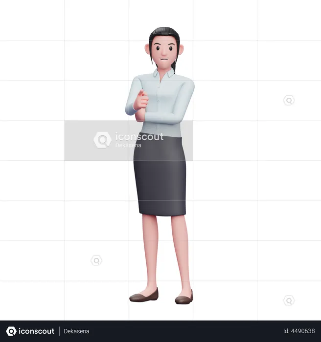 Confident Woman Pointing At The Camera  3D Illustration