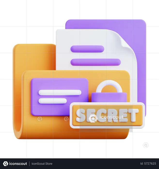 Confidential Document  3D Icon