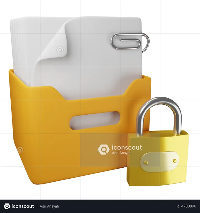 Confidential File Folder  3D Illustration