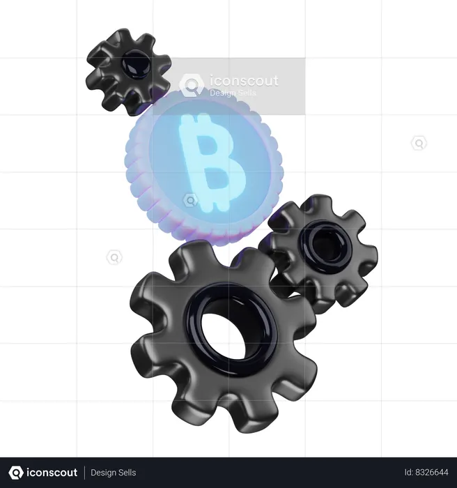 Configuração de bitcoin  3D Icon