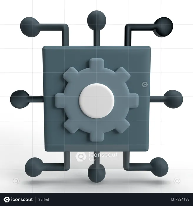 Configuração de microchip  3D Icon