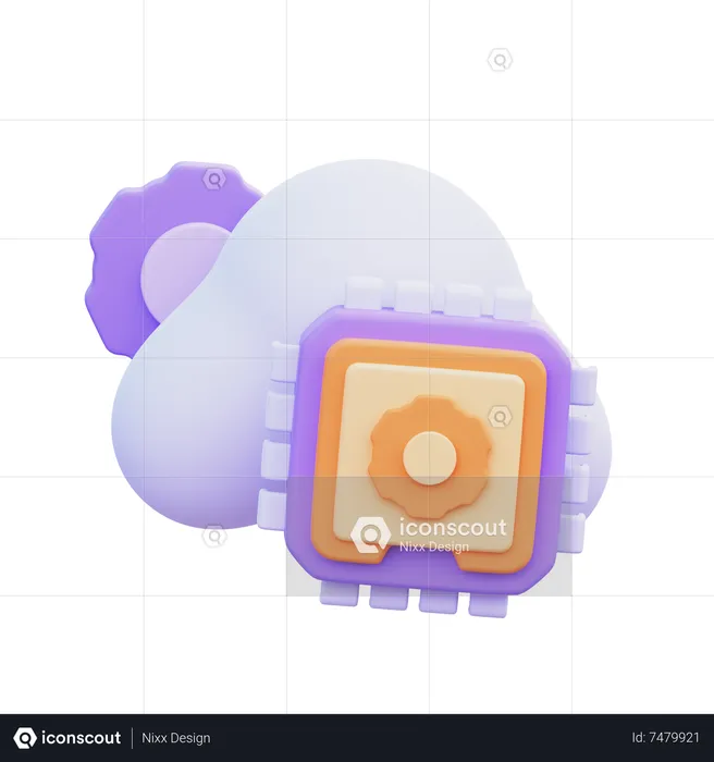 Configuração de nuvem ai  3D Icon