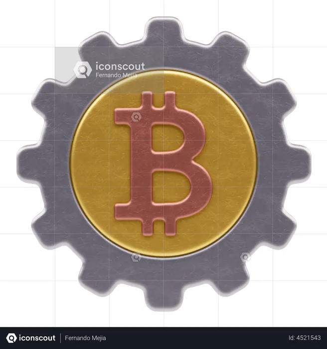 Configuración de bitcoin  3D Icon