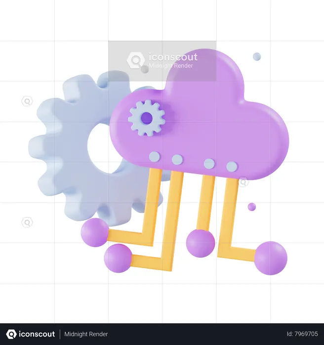 Configuración de la nube  3D Icon