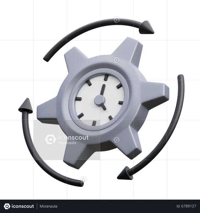 Configuración de tiempo  3D Icon