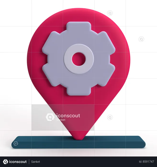 Configuración de ubicación  3D Icon