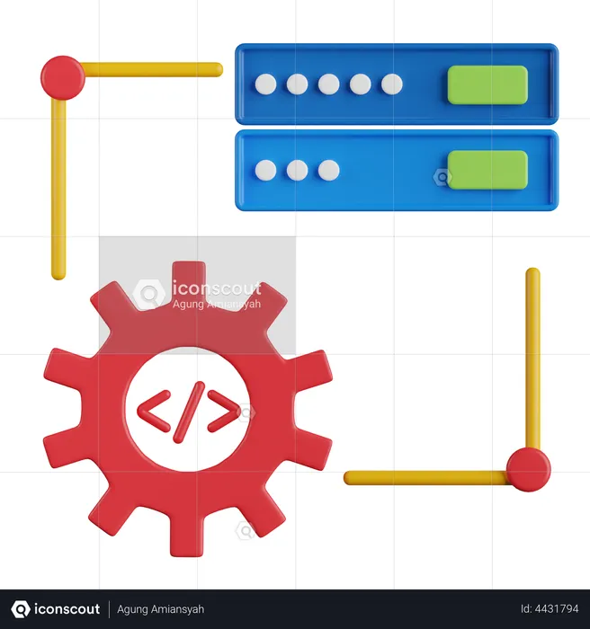 Configuración del servidor  3D Illustration