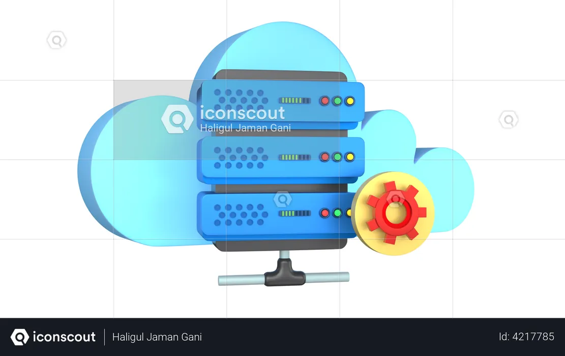 Configuración del servidor en la nube  3D Illustration