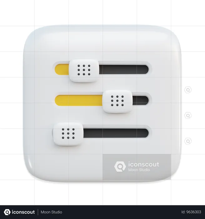 Controles deslizantes de configurações  3D Icon