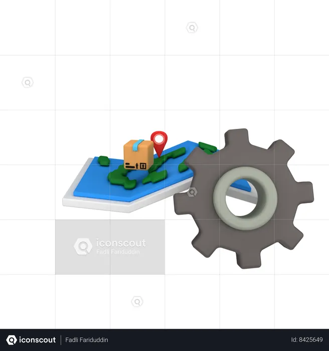 Configurações de endereço  3D Icon