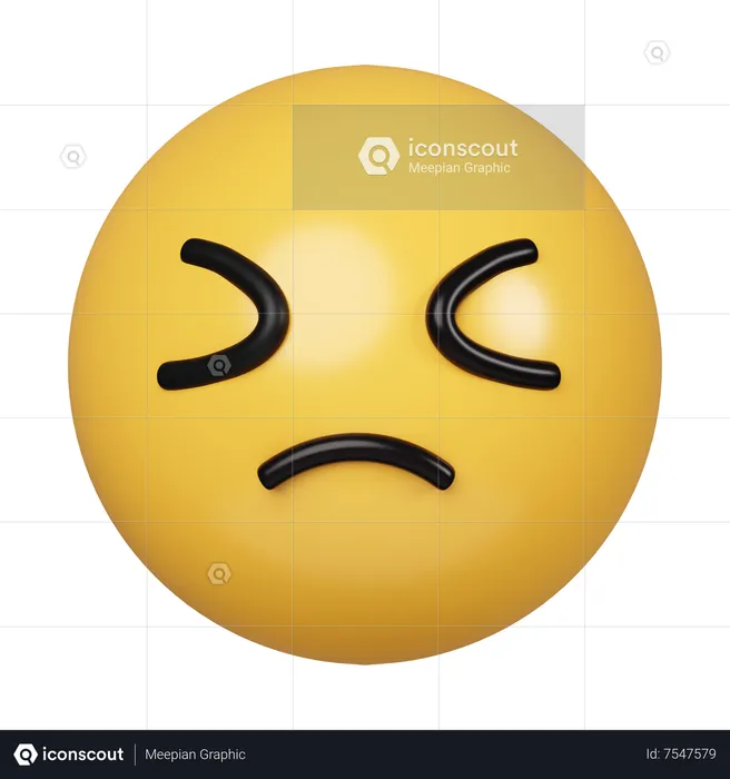 Confounded Emoji 3D Icon