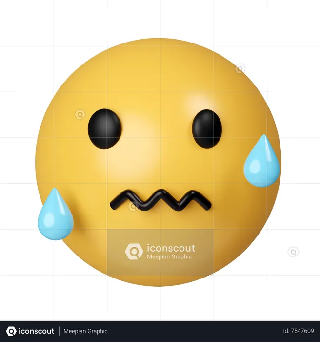 Confounded Emoji 3D Icon