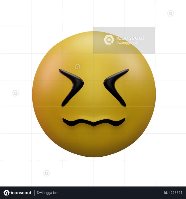 Confounded Emoji 3D Icon