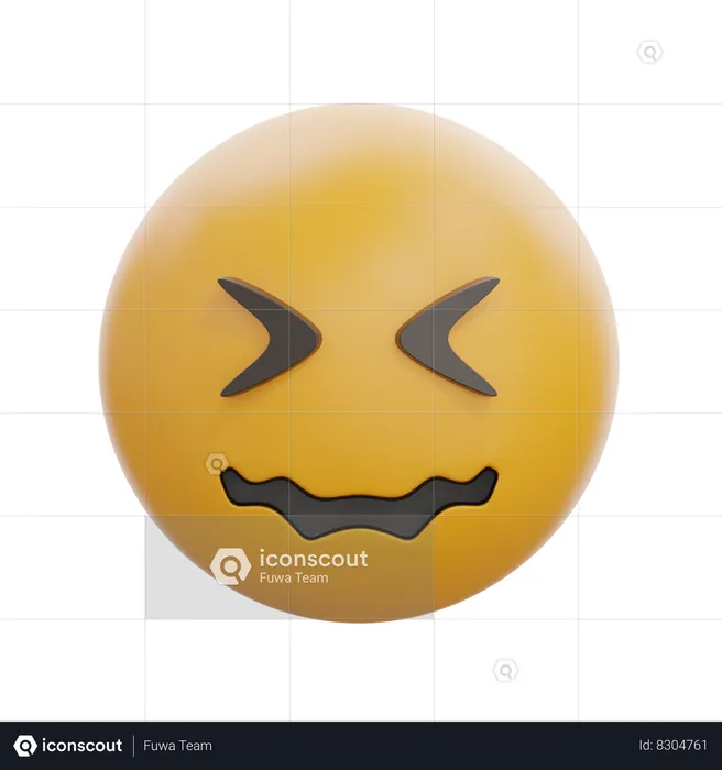 Confounded Face Emoji 3D Icon
