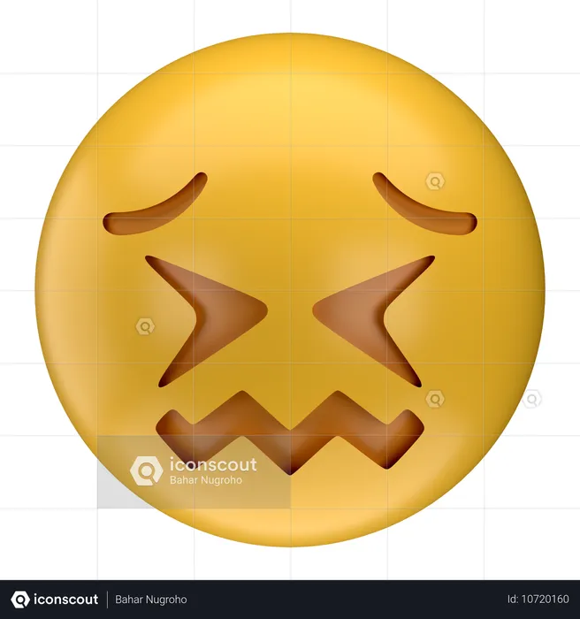 당황한 얼굴 이모티콘 Emoji 3D Icon