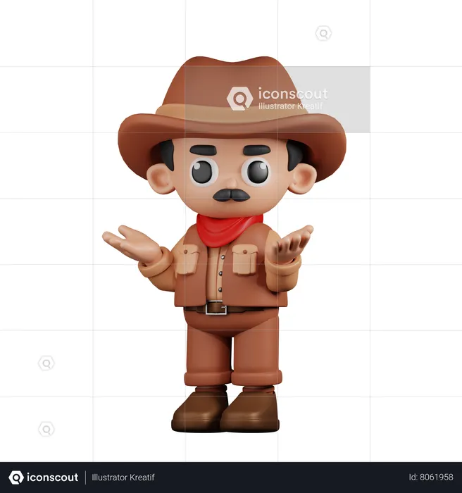 Cowboy confus  3D Illustration