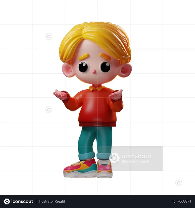 Confused boy  3D Icon