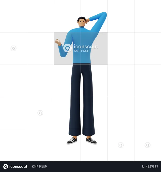 Confused businessman scratching head  3D Illustration