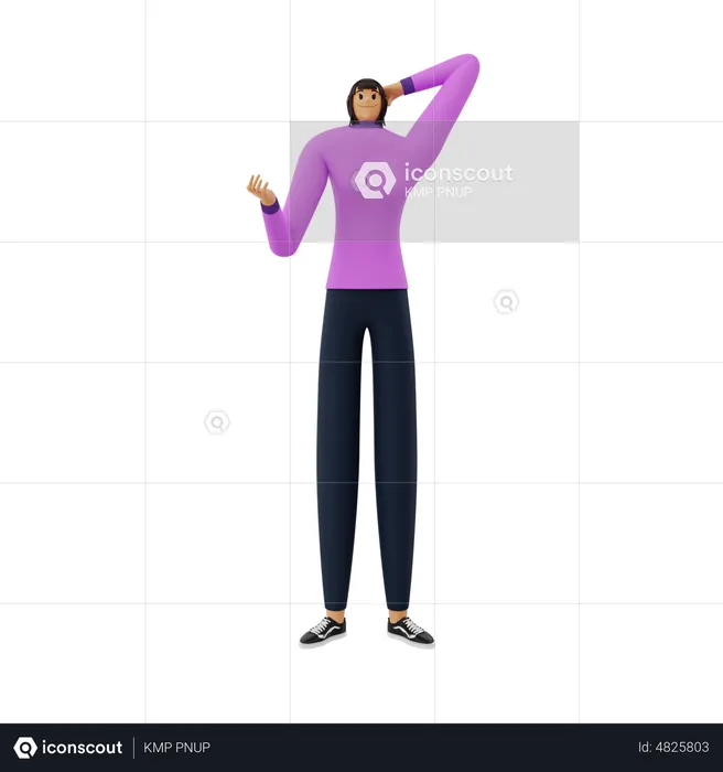 Confused businesswoman  3D Illustration