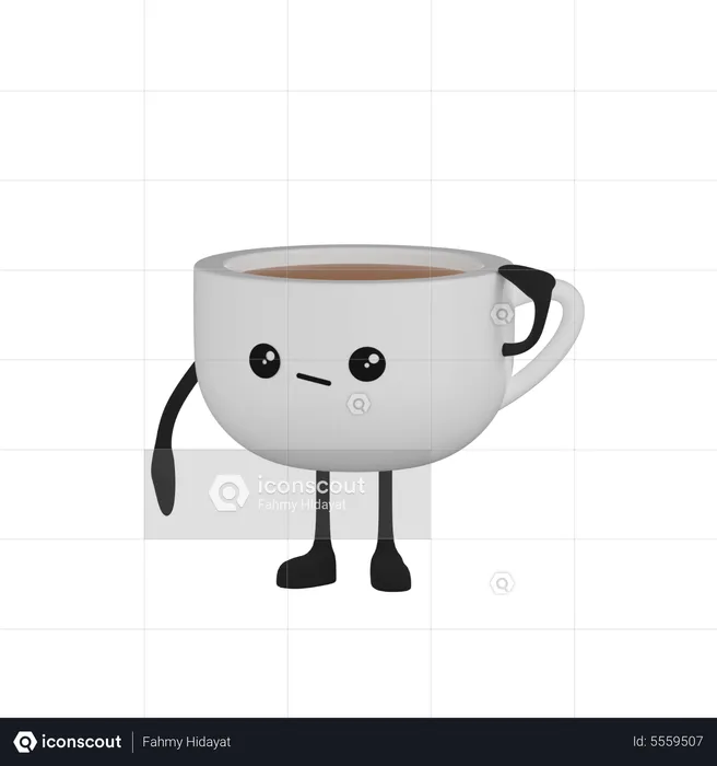 Coffee Cup Character  3D Icon
