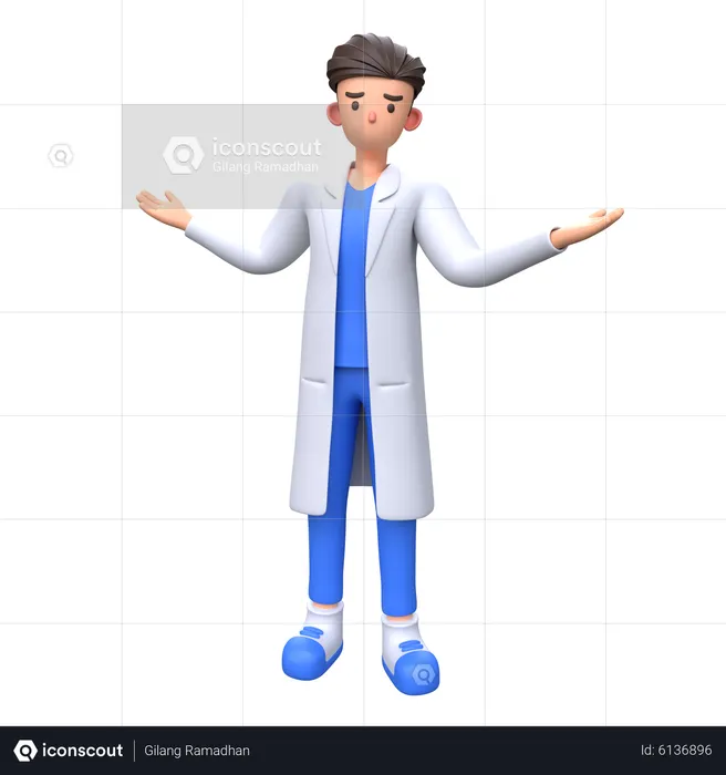 Confused Doctor  3D Illustration