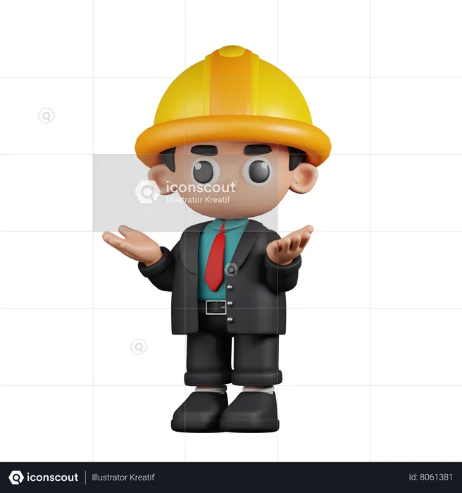 Confused Engineer  3D Illustration